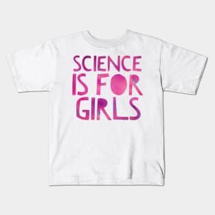 Science Is For Girls Pink Space Nebula Design Kids T-Shirt